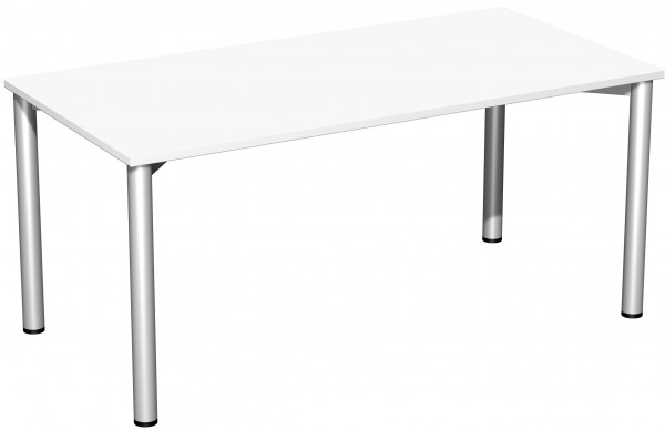 Schreibtisch feste Höhe, 1600x800x720, Weiß/Silber