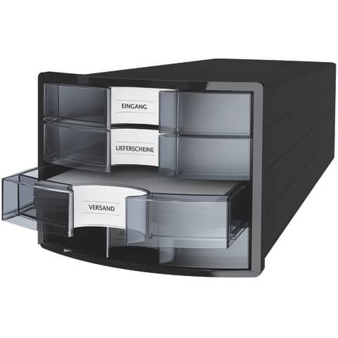 Schubladenbox 4 Laden schwarz/transl. HAN 1012-363 geschlossen
