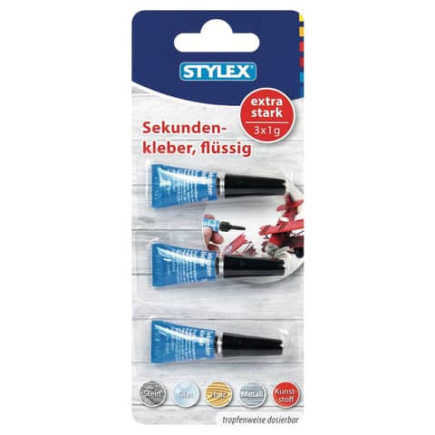 Sekundenkleber 3x1g TOPPOINT 31047