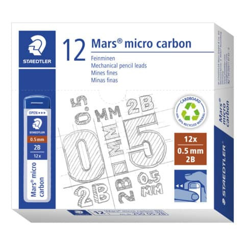 Feinmine Mars micro 0.5mm 2B STAEDTLER 250 05-2B 12St