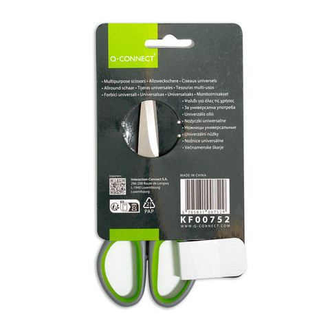 Schere 14cm grau/grün Q-CONNECT KF00752 Soft Grip