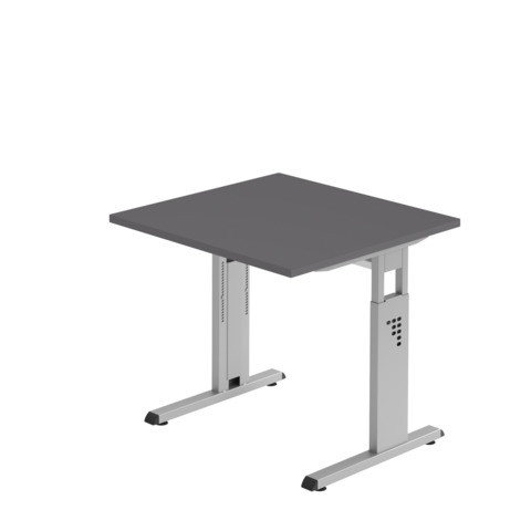 Schreibtisch 80x80 graphit/silber HAMMERBACHER VOS08/G/S