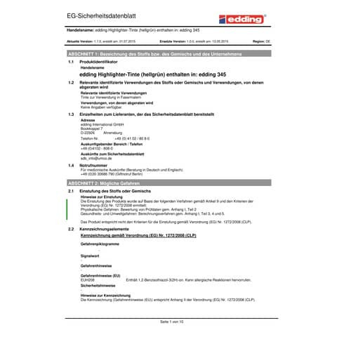 Textmarker neonhellgrün EDDING 345-011