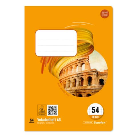 Vokabelheft A5 40BL Lin54 2Str STAUFEN STYLE 040540054 80g