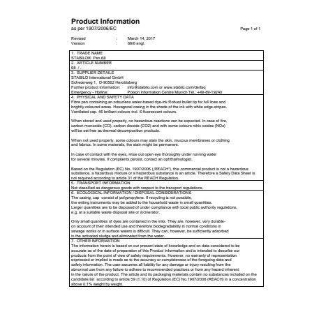 Faserschreiber Pen 68 pastell STABILO® 68/8-01 8er-Et