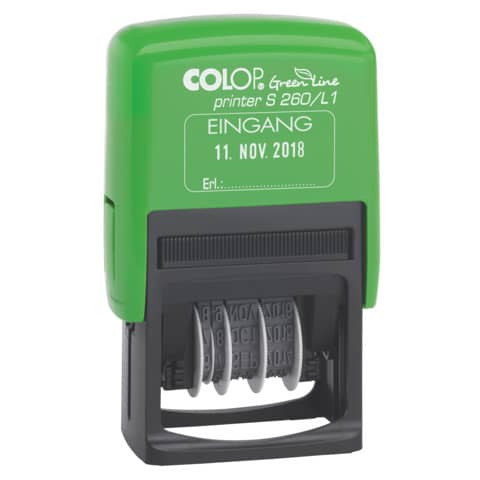 Datumstempel Green Line blau/rot COLOP Printer S 260/L GL 4mm EINGANG