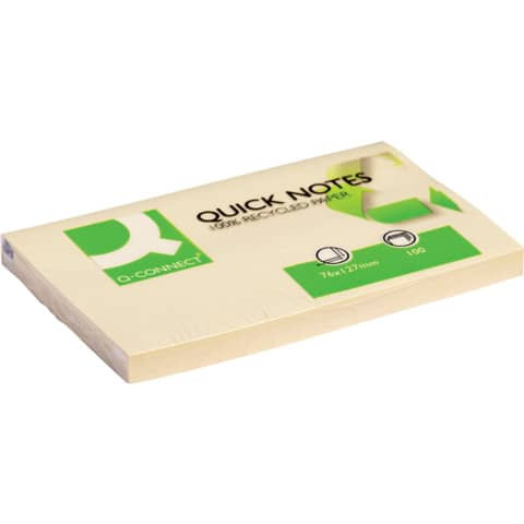 Haftnotizblock 76x127mm gelb Q-CONNECT KF05610 120Bl Recycl
