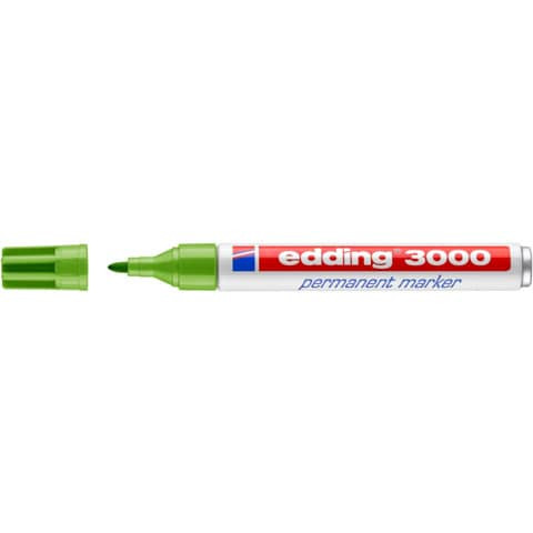 Permanentmarker 3000 1,5-3mm hellgrün EDDING 3000-011 Rundspitze nachfüllbar