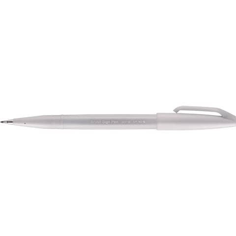 Faserschreiber SignPen Brush schneegrau PENTEL SES15C-N2X