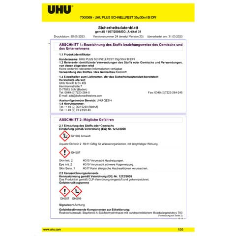 Kleber Schnellfest 35g UHU 45700