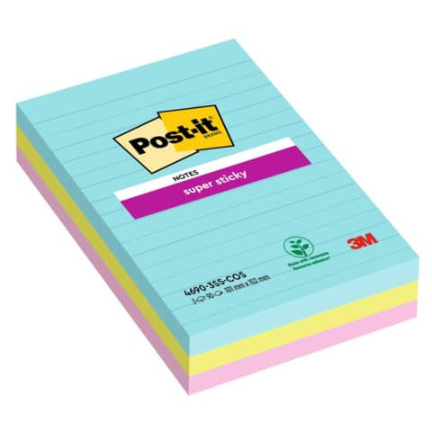 Haftnotizblock 101x152 liniert 3ST Miami POST-IT 4690S3MI