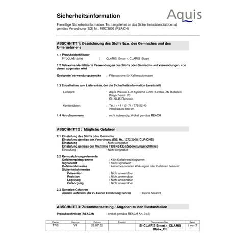 Filterpatrone CLARIS Blue+ 3 Stück JURA 10002138