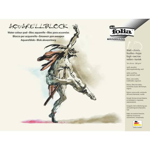 Aquarellblock 18x24cm FOLIA 8331 10Bg/200g