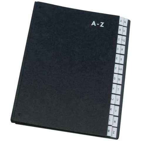 Pultordner A-Z schwarz Q-CONNECT KF04563 24Fächer Papp