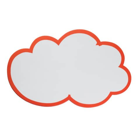 Moderationskarte - Wolke, 230 x 140 mm, weiß mit rotem Rand, 20 Stück
