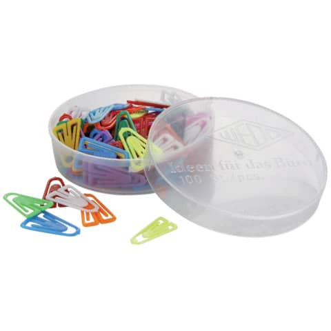 Büroklammern 25mm fbg sort WEDO 1267 Plastik 100ST