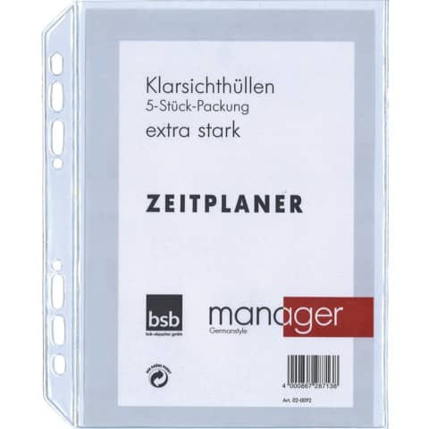 Ersatzeinlage A5 5ST BSB 02-0092 Klarsichthülle