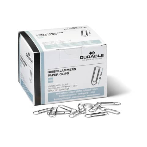 Büroklammer 1000ST verkupfert DURABLE 120924 32mm spitz
