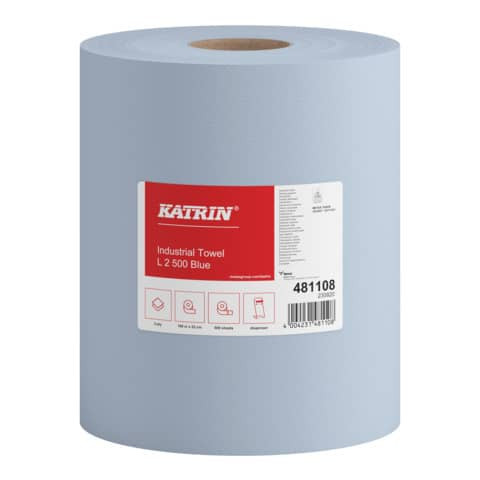 Wischtuch Rolle 2RL blau KATRIN 481108 2-lagig L2