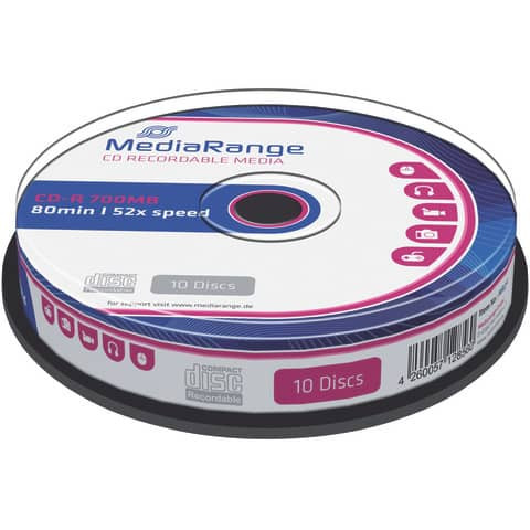 CD-R 10er Spindel MEDIARANGE MR214 700Mb80min