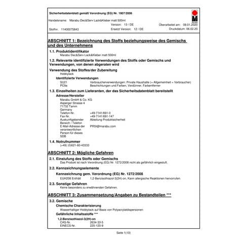 Serviettentechniklack Kleber MARABU 1140 75 843 500ml