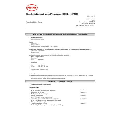 Kraftkleber Pattex Classic 125g HENKEL 9H PCL4C WA37