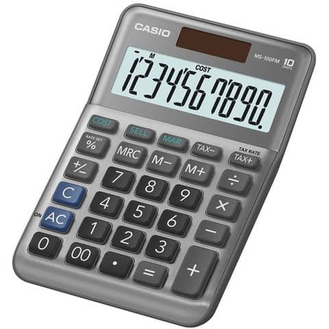 Tischrechner 10-stellig grau CASIO MS-100FM