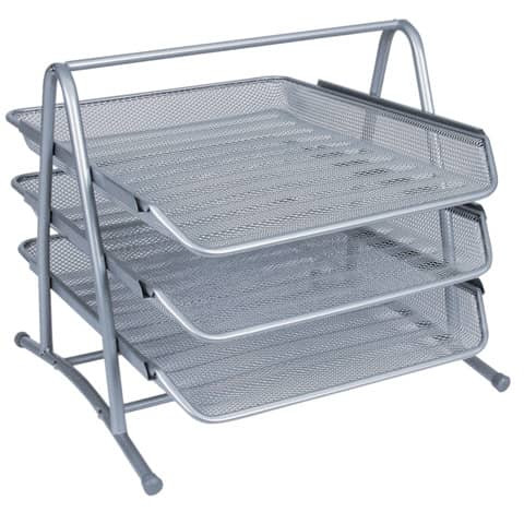 Briefablageset Metall silber Q-CONNECT KF00822 3 Fächer