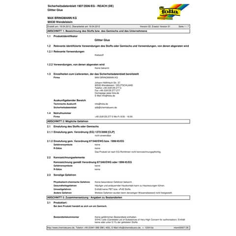 Glitterglue metallic sort. FOLIA 574 10St