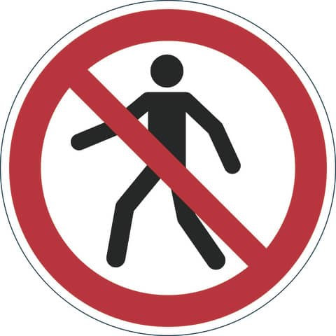 Bodenmarkierungssymbol "Für Fußgänger verboten" - Ø 430 mm, abriebfest
