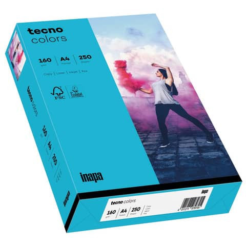 Multifunktionspapier tecno® colors - A4, 160 g/qm, intensivblau, 250 Blatt