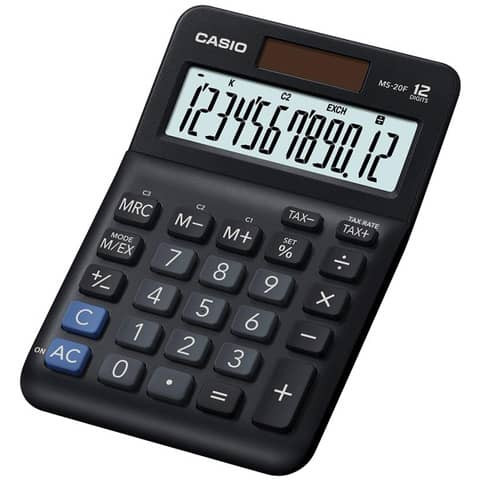 Tischrechner 12-stellig schwarz CASIO MS-20F