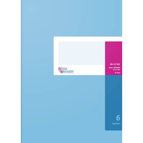 Spaltenbuch A4 40Bl 6SP K+E 86-12061 Karton