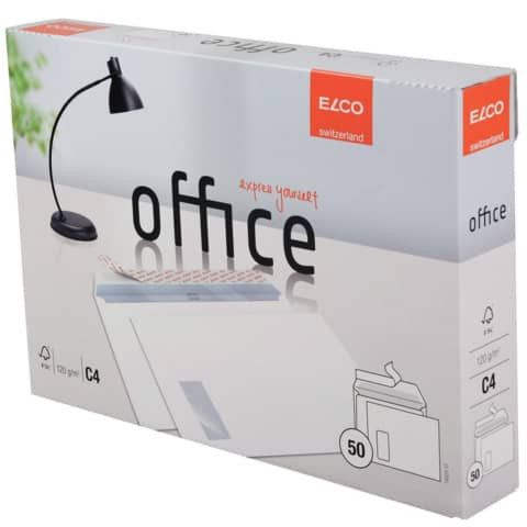 Briefhülle C4 Hk m.Fenst.weiß ELCO 74523.12 Office 120g 50St