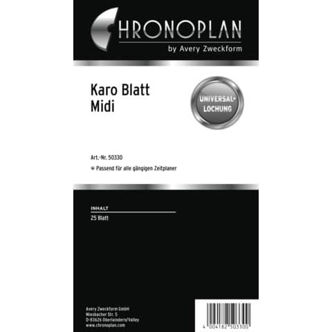 Ersatzeinlage Midi 25BL kariert CHRONOPLAN 50330 Notizen