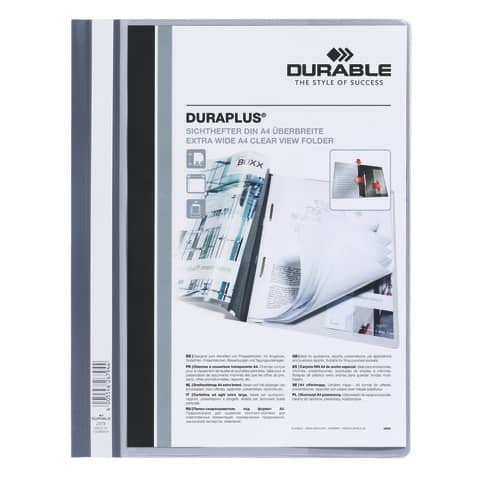 Schnellhefter A4 Panorama grau DURABLE 2579 10 Plastik