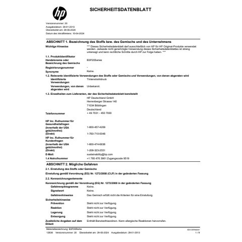 Inkjetpatrone Nr. 727 magenta HP B3P20A 130ml