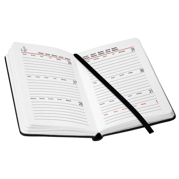 Buchkalender V Book A6 schwarz BSB 02-0130 1W/2S