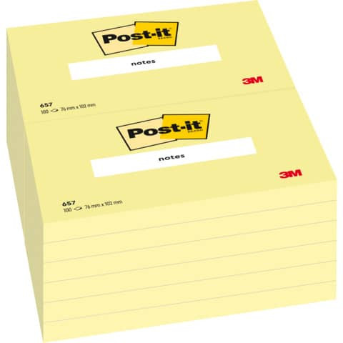 Haftnotizblock 12x100BL gelb POST-IT 657 CY 76x102mm