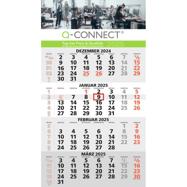 4-Monats-Wandkalender Q-CONNECT 665793