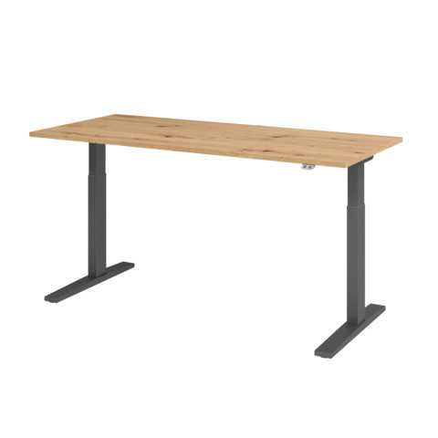 Schreibtisch elektr.höh asteiche/Graphit HAMMERBACHER MONT.VXMKA19/R/G 180x80cm