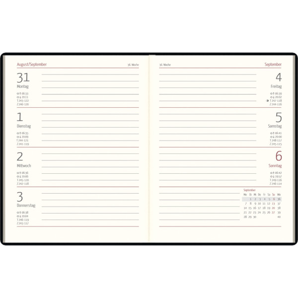 Taschenkalender 2026, 10 x 14 cm, 1W/2S, sortiert ZETTLER 660093