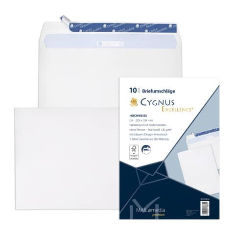 Briefhülle C4 HK 100g weiß CYGNUS EXCELLENCE 30002434 10ST