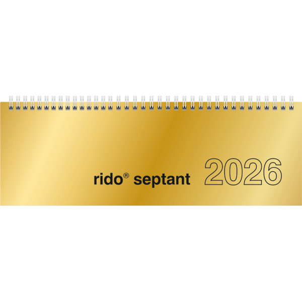 Tischkalender 2026 quer gold RIDO 70-36 121 916 30,5x10,5cm