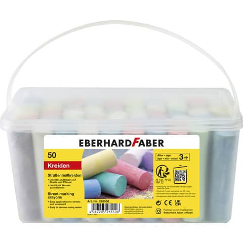 Straßenmalkreide 50ST sortiert EBERHARD FABER 526550 i.Eimer