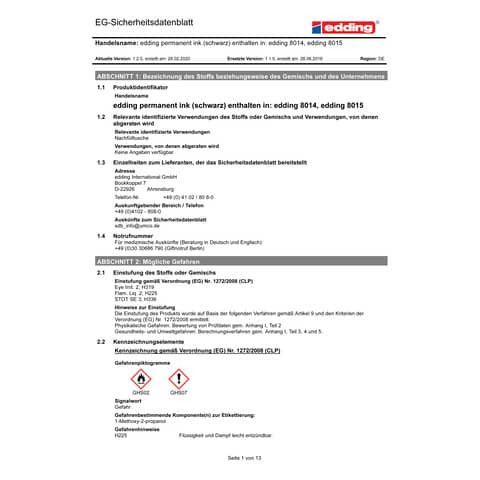 Spezialmarkierstift schwarz EDDING 4-8014 Labor