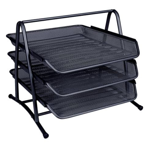 Briefablageset Metall schwarz Q-CONNECT KF00823 3 Fächer