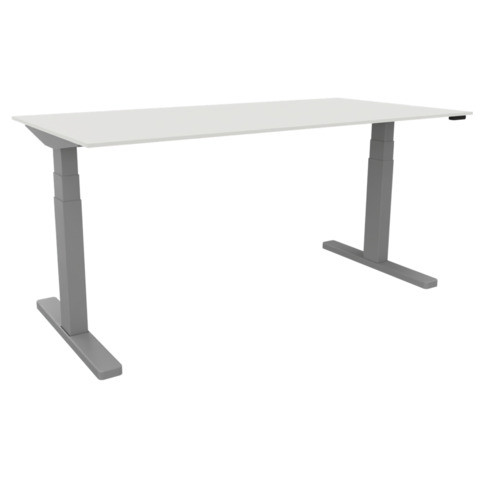 Schreibtisch elektr.höhenv. weiß/silber Q-CONNECT KF14154 TVE0500MONT.+VERT.