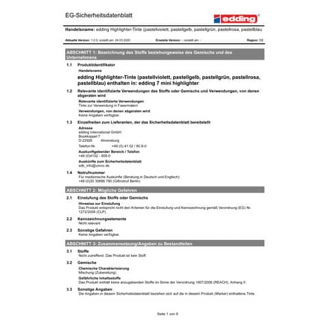 Textmarkeretui 4ST Mini Pastell sortiert EDDING 7-4099