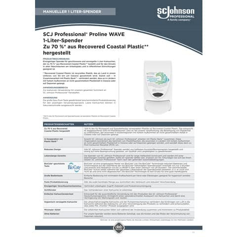 Seifenspender 1 Liter weiß SC JOHNSON RCP1LDSDE